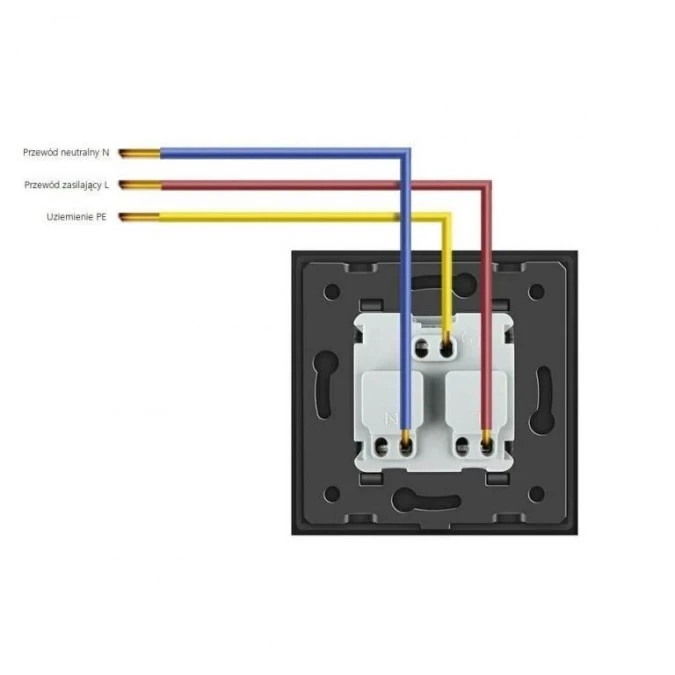 Livolo CZARNY WKŁAD GNIAZDA ELEKTRYCZNEGO 16A FRENCH (BOLEC) C7‑C1FR‑12 - obrazek 2