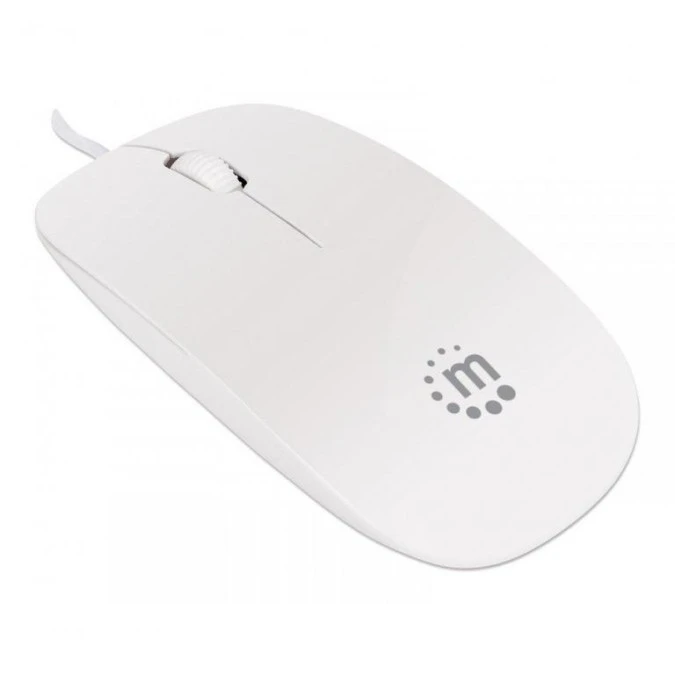Mysz Optyczna USB 1000dpi SuperSlim Biała Manhattan - obrazek 1