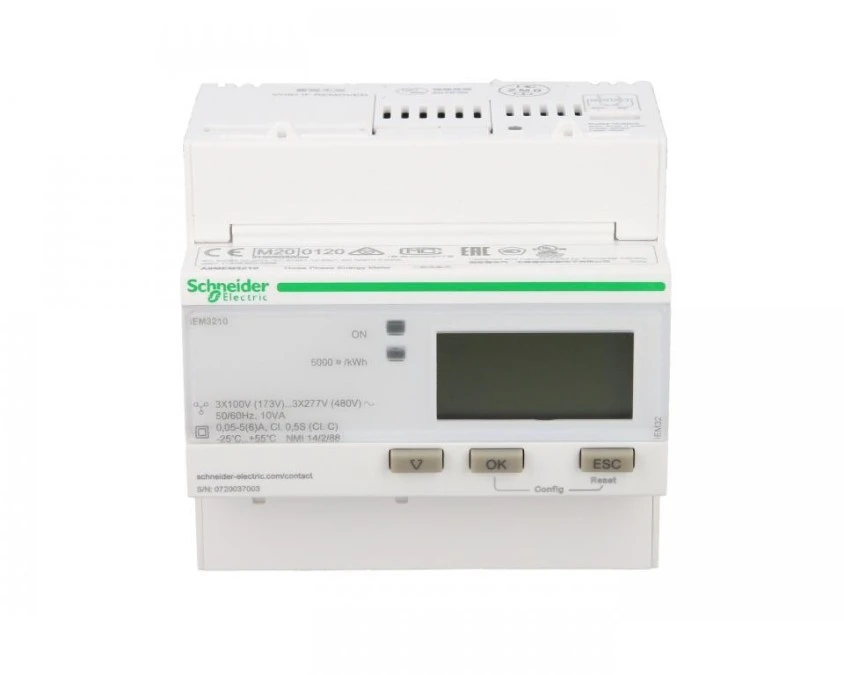 Licznik energii elektrycznej 1/3‑fazowy 5A przekładnik 100‑277/173‑480V kl.0,5S/C impulsowy MID cyfrowy iEM3210 CT A9MEM3210 - obrazek 1