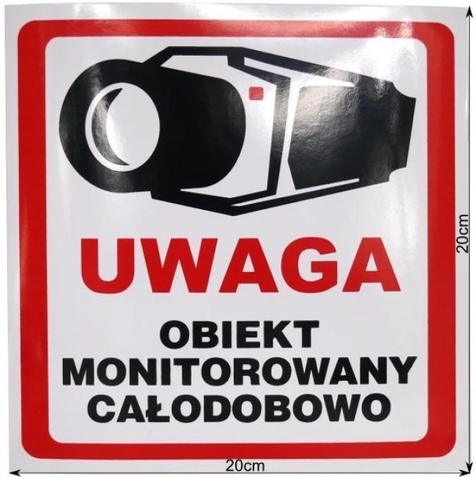 NAKLEJKA OBIEKT MONITOROWANY 20×20 6039