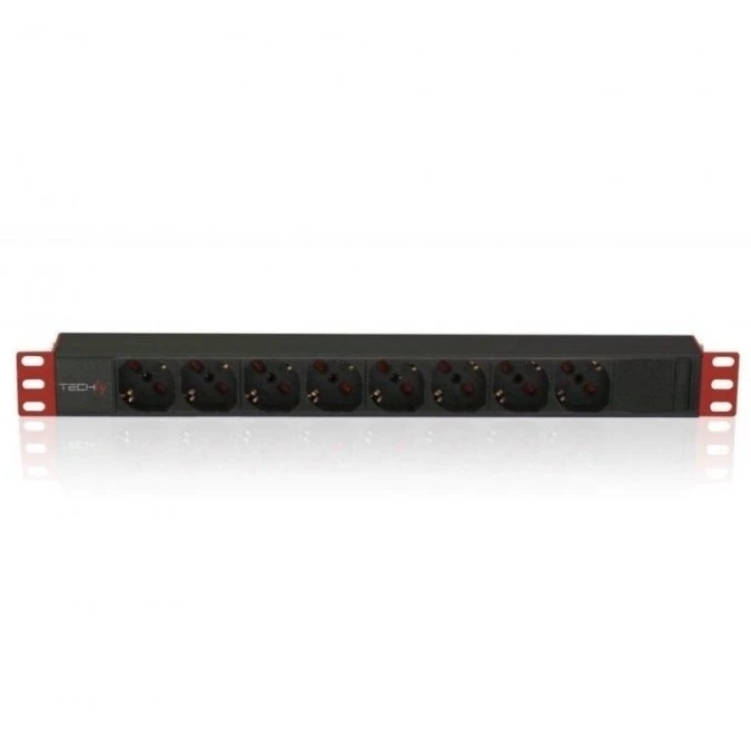 Listwa zasilająca Rack 1U 8x Schuko, kabel C14, 250V/16A, 2m - obrazek 1