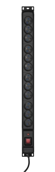 Listwa przeciwprzepięciowa Activejet COMBO/12gn/3m/cz (12 x UTE 10 A (2500 W) 3m kolor czarny)