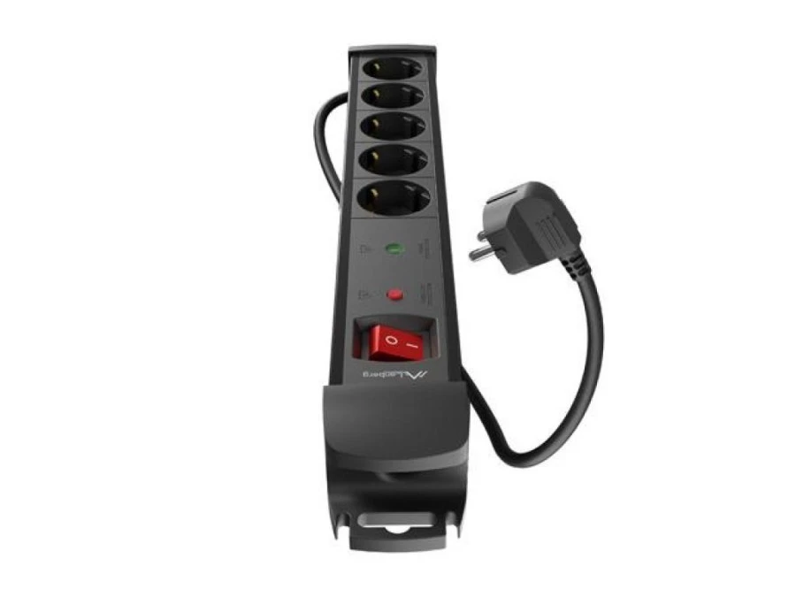 Listwa zasilająca LANBERG SP1 1.5M 5X 230V SCHUKO czarna SP1‑05F‑0150‑BK - obrazek 3