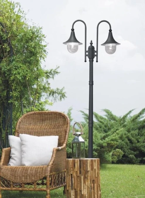 Latarnia ogrodowa BOSTON czarna na E27 IP44 237cm dwuramienna K‑8132 CZARNY Kaja Lighting - obrazek 2