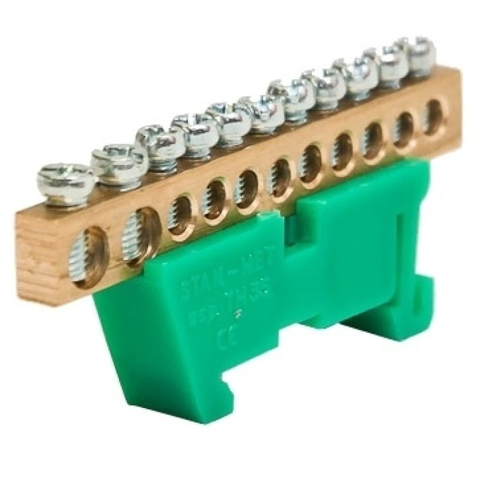 Listwa zaciskowa zerowa 9x10mm2 + 2x16mm2 zielona TH 35‑11/25/Z - obrazek 1