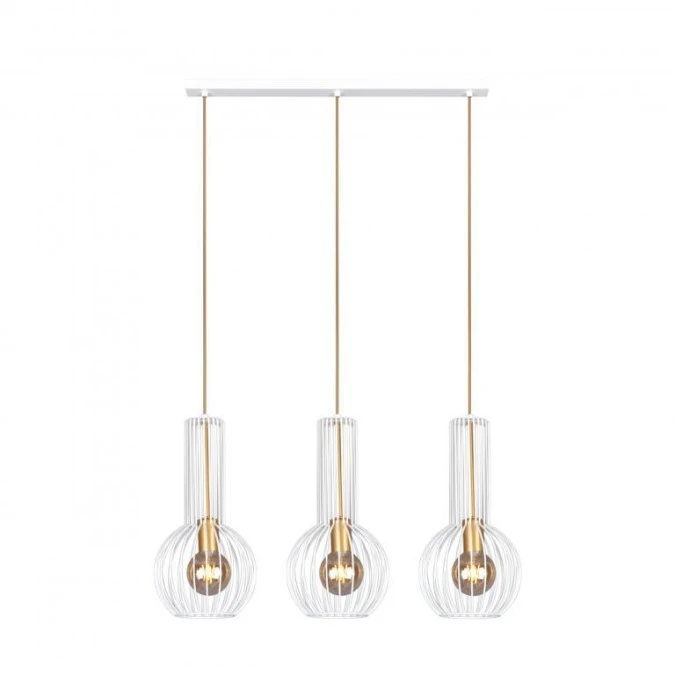 Listwa biała z wiszącymi drucianymi lampami z serii ARVI WHITE K‑4526 Kaja Lighting - obrazek 3