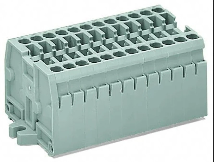 Listwa zaciskowa 2‑przewodowa 2,5mm2 10‑torowa jasnoszara mocowanie śrubowe 869‑140 /25szt./