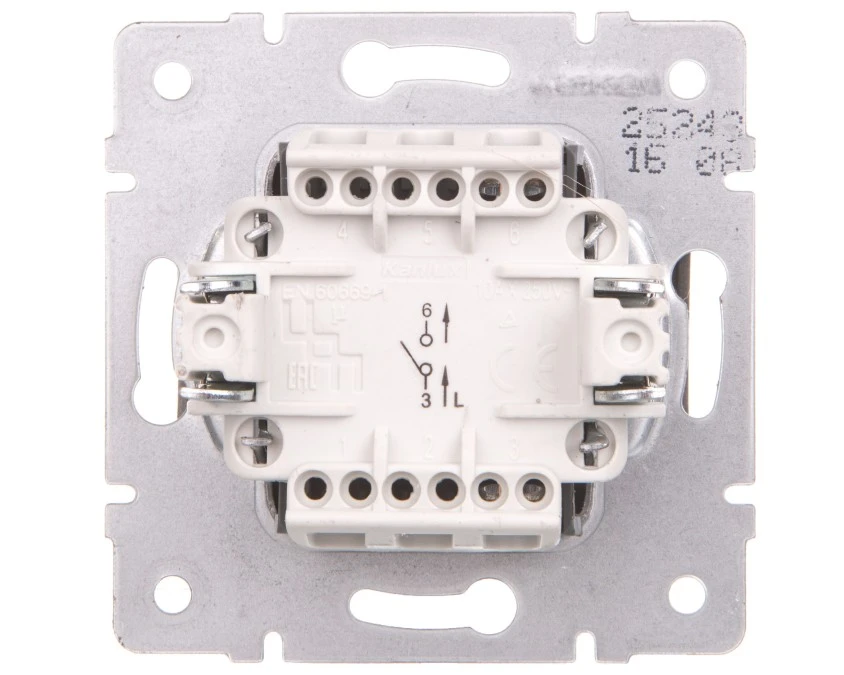 LOGI Łącznik jednobiegunowy śrubowy 10AX 250V grafit 021000141 25243 - obrazek 2