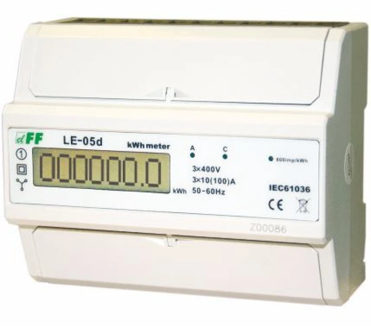 Licznik energii elektrycznej 3‑fazowy 3x100A 230V pomiar w ukĹ‚. Arona z wyświetlaczem LCD LE‑05D - obrazek 1