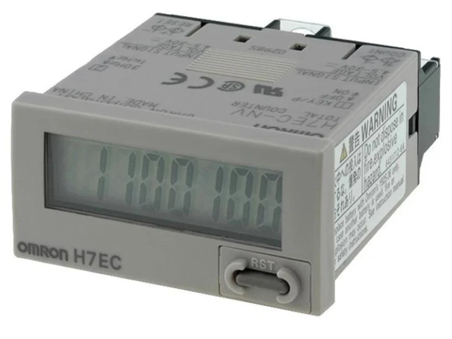Licznik elektroniczny z wyświetlaczem LCD, wejściem napięciowym, NPN, PNP, montowany na panel H7EC‑NV - obrazek 1