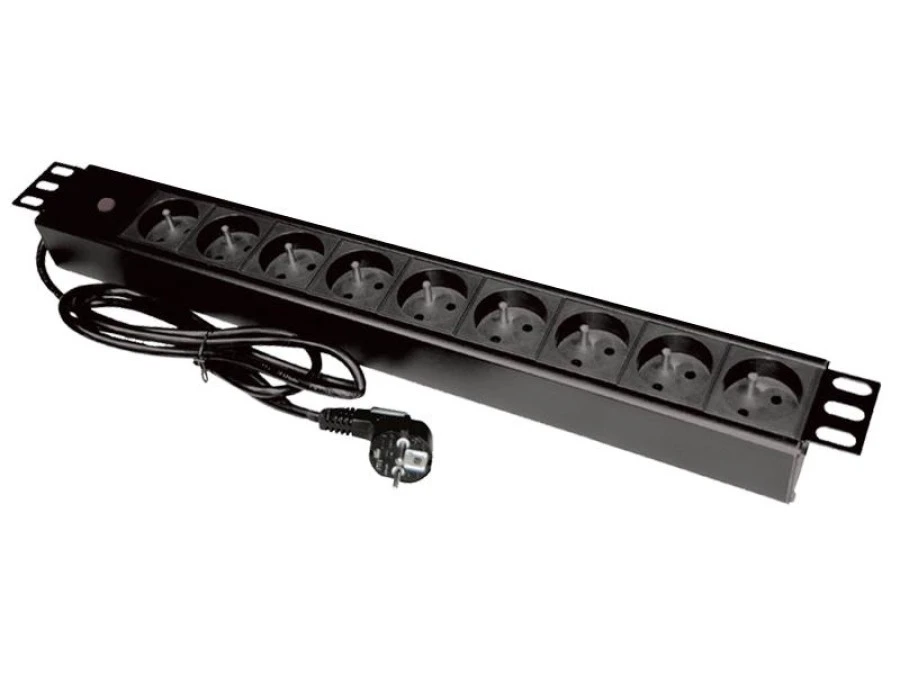 Listwa zasilająca 19 gniazdo 9 x CEE 7/5 wtyk CEE 7/7 z diodą LED kabel 3m ALANTEC ‑ ALANTEC - obrazek 1