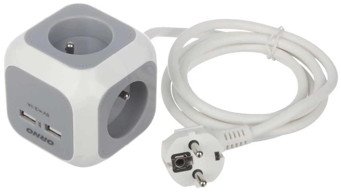 LISTWA ZASILAJĄCA OR‑AE‑13144 (4 GNIAZDA + 2 USB) ORNO - obrazek 1