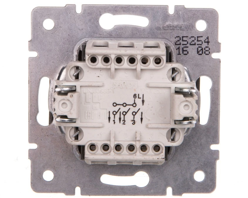 LOGI Łącznik potrójny śrubowy 10AX 250V grafit 021090141 25254 - obrazek 2