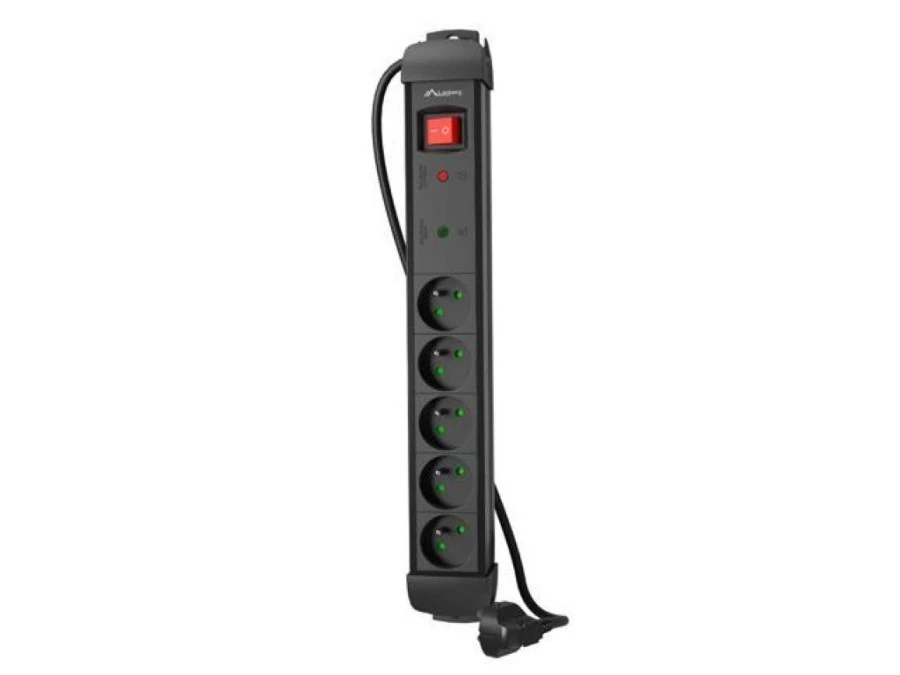 Listwa zasilająca LANBERG SP1 3M 5X 230V PL czarna SP1‑05E‑0300‑BK - obrazek 1