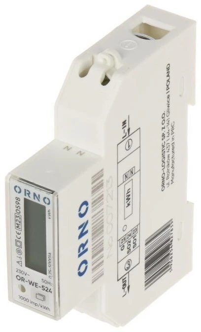 LICZNIK ENERGII ELEKTRYCZNEJ OR‑WE‑524 JEDNOFAZOWY ORNO - obrazek 2