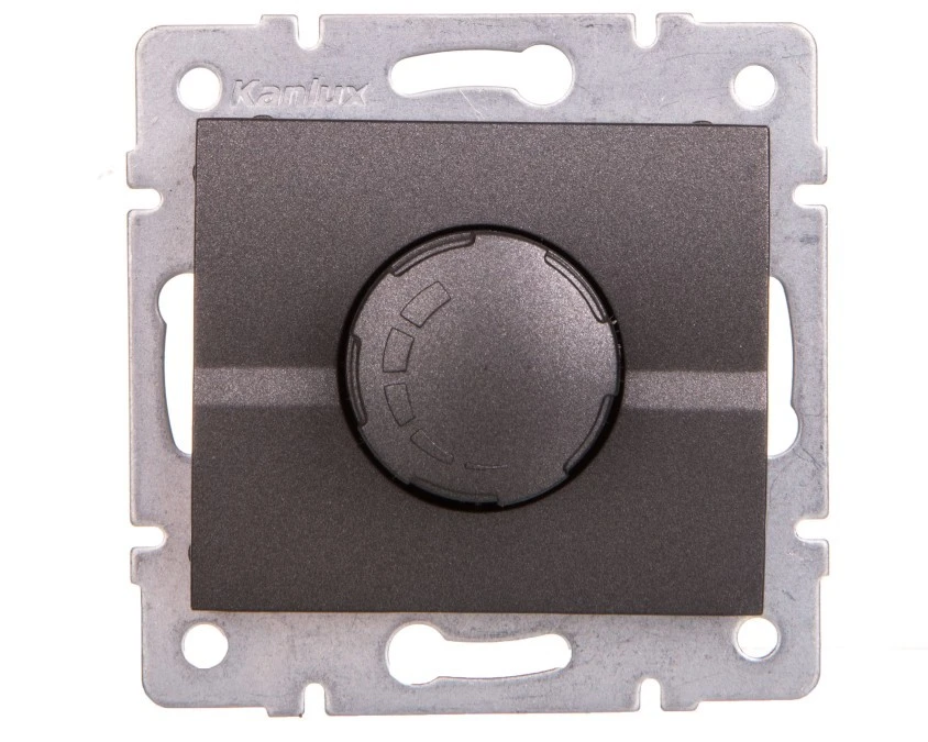 LOGI Ściemniacz obrotowy 500W z filtrem śrubowe 10AX 250V Grafit 25260 - obrazek 1