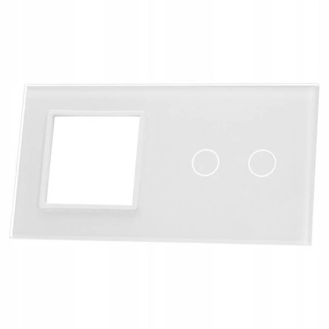 Livolo BIAŁY PANEL SZKLANY 2 + MIEJSCE NA GNIAZDO 702G‑61 - obrazek 1