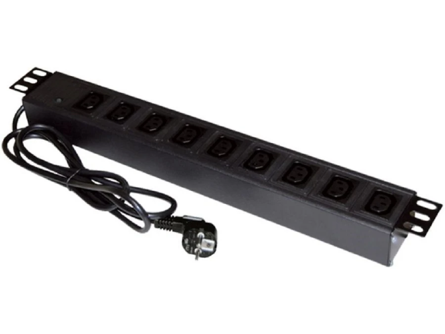 Listwa zasilająca rack 19 cali PDU gniazdo 9 x IEC320 C13 wtyk CEE 7/7 - obrazek 1