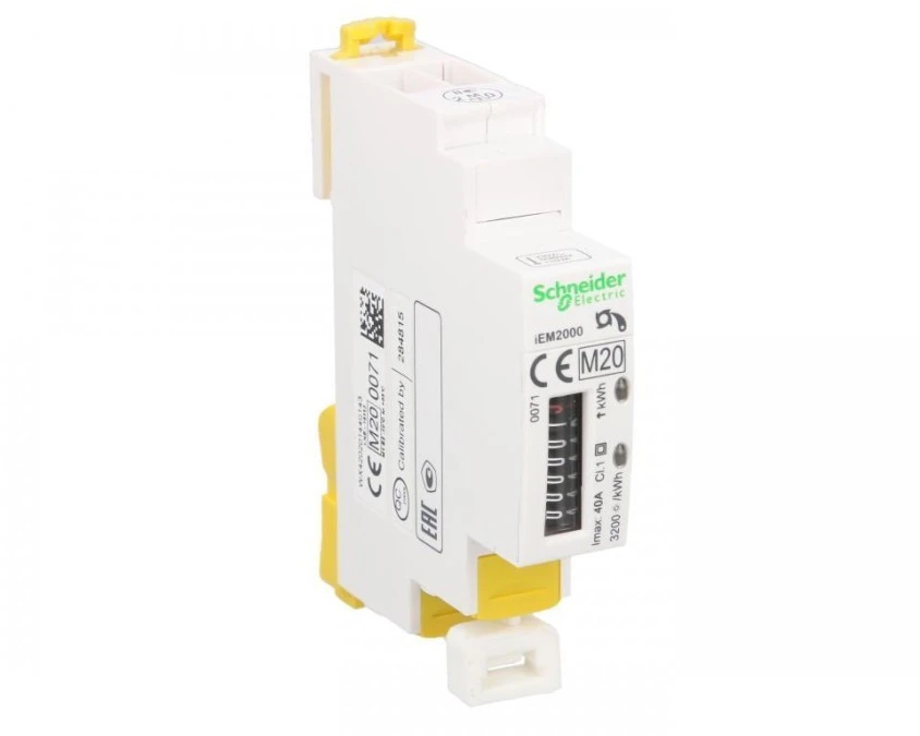 Licznik energii elektrycznej 1‑fazowy 1P+N 40A kl.1 MID bębenkowy modułowy iEM2000 A9MEM2000 - obrazek 3