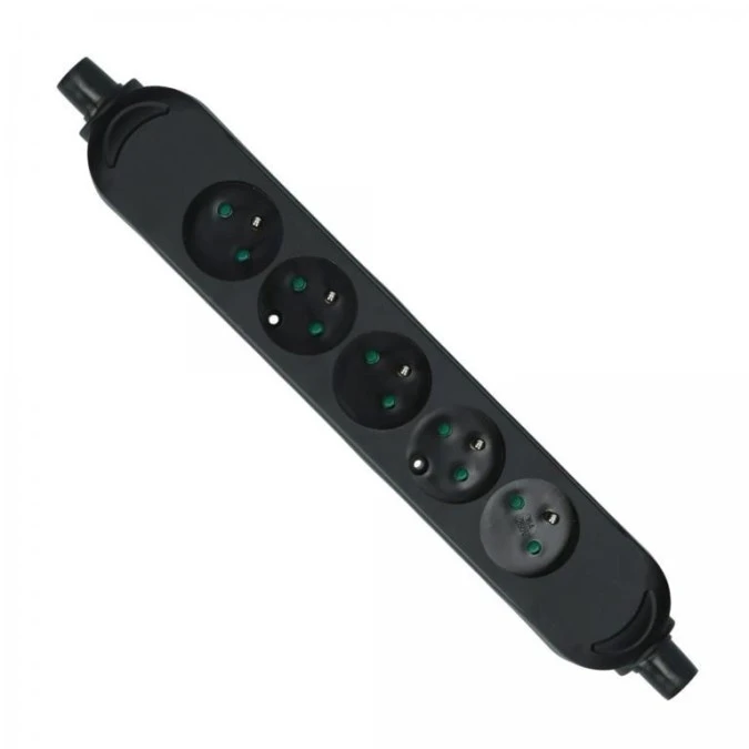 Listwa zasilająca na 5 gniazd 2P+Z czarna BASIC PRO (na kabel) - obrazek 1