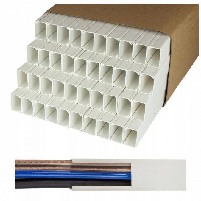 Listwa elektroinstalacyjna kanał kablowy STANDARD BKK 40x25mm korytko z pokrywą KARTON=80m (40szt) - obrazek 1