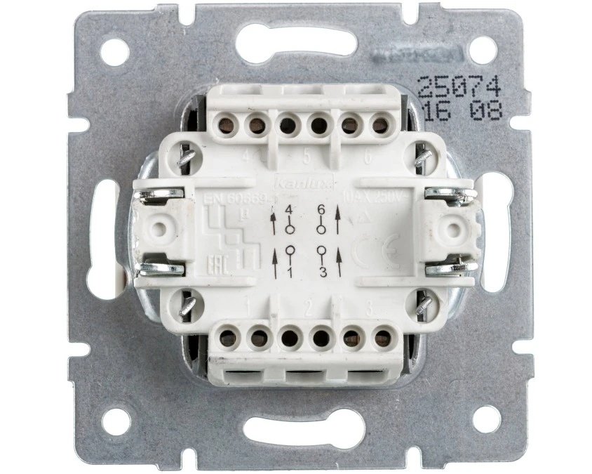 LOGI Łącznik krzyżowy śrubowy 10AX 250V biały 021070102 25074 - obrazek 2