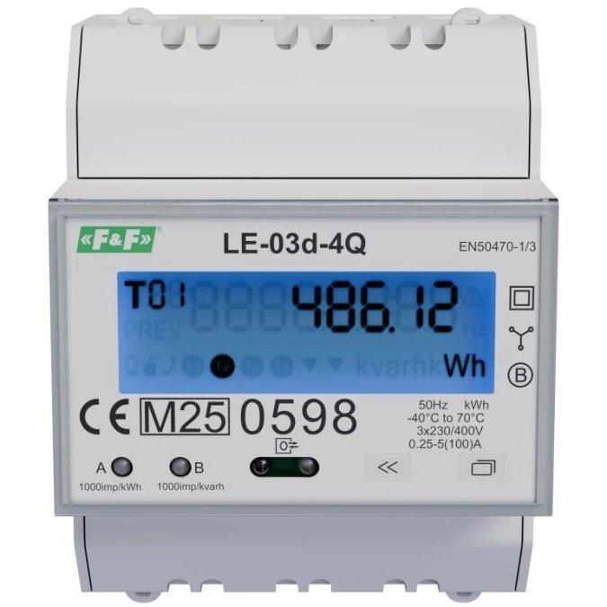 Licznik energii elektrycznej 3‑fazowy 2‑kierunkowy 4‑kwadrantowy LE‑03d‑4Q - obrazek 2