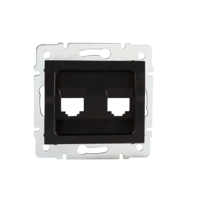 LOGI Adapter gniazda RJ45 021419042 czarny mat 33570 - obrazek 1