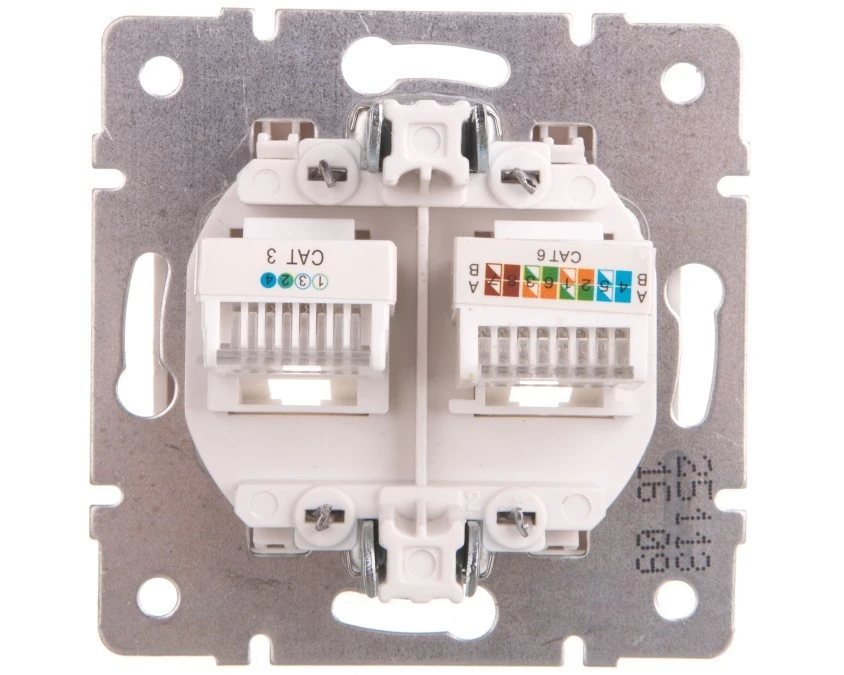 LOGI Gniazdo teleinformatyczne (RJ45 Cat 6+RJ11) Biały 25113 - obrazek 2