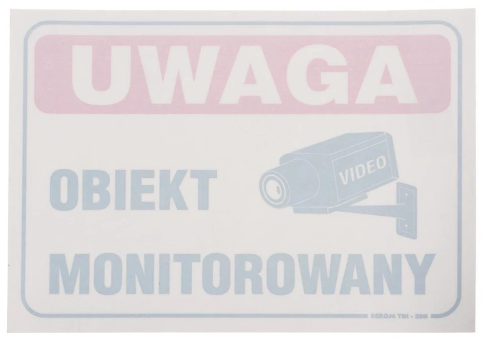 Naklejka ‑ rewers /Uwaga obiekt monitorowany/ N‑35X25/R