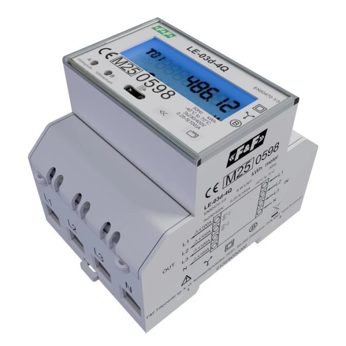 Licznik energii elektrycznej 3‑fazowy 2‑kierunkowy 4‑kwadrantowy LE‑03d‑4Q - obrazek 3