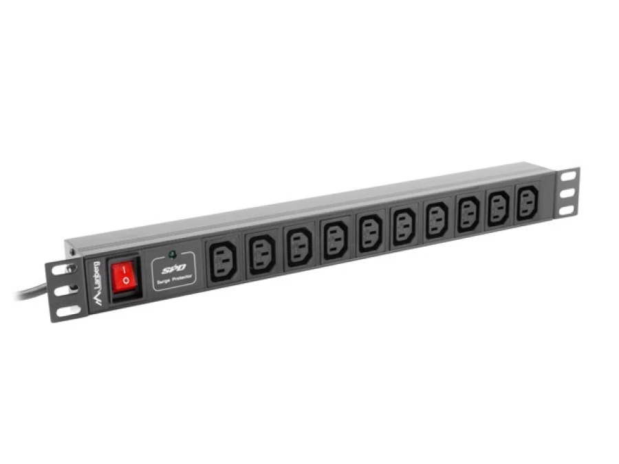 Listwa zasilająca RACK PDU 1U 10A 10xIEC C13 2m czarna C14 PDU‑10I‑0200‑IEC‑BK - obrazek 1