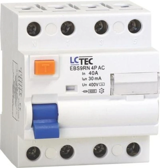 LcTec Wyłącznik różnicowoprądowy 4P 25A 30mA typ AC 6kA EBS9RN 491089 - obrazek 1