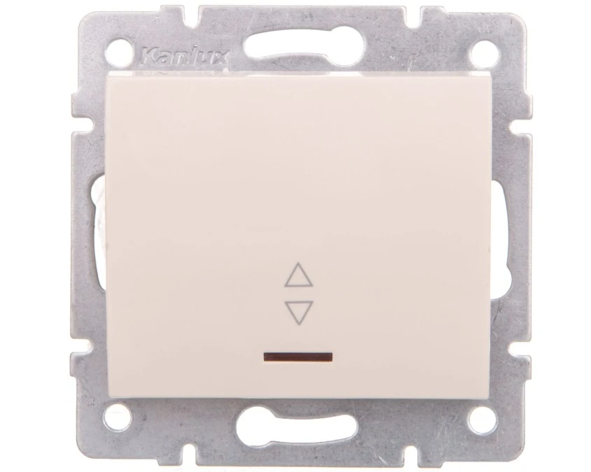 LOGI Łącznik schodowy z LED śrubowy 10AX 250V kremowy 021140103 25141 - obrazek 1