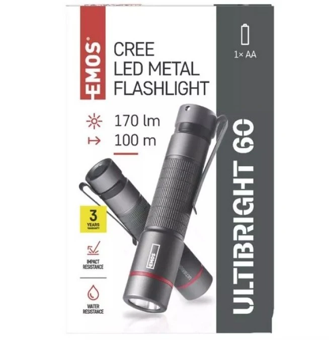 Latarka metalowa CREE LED Ultibright 60 170lm 1xAA P3160 - obrazek 2