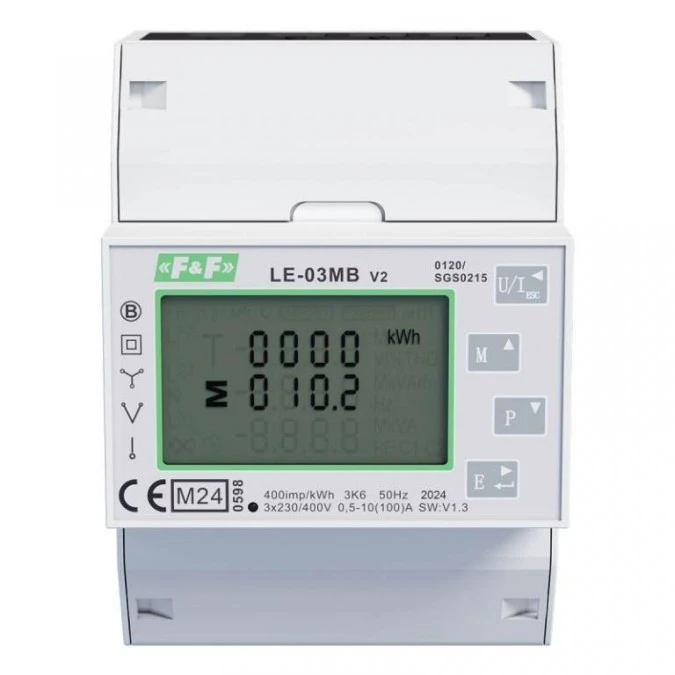 Licznik energii elektrycznej 3‑fazowy z wyświetlaczem LCD 100A LE‑03MB - obrazek 2