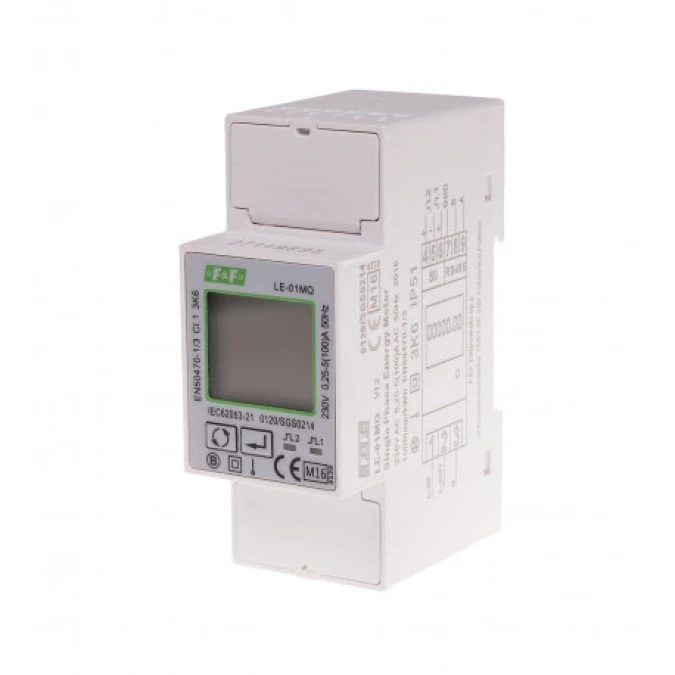 Licznik energii elektrycznej 1‑fazowy 100A 230V z wyświetlaczem LCD RS485 rejestracja parametrów sieci LE‑01MQ - obrazek 1