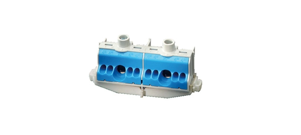 Listwa zaciskowa N na szynę 80A 2x25mm2 + 8x4 mm2 Cu niebiesko‑szara FC N 10 26001204 - obrazek 2