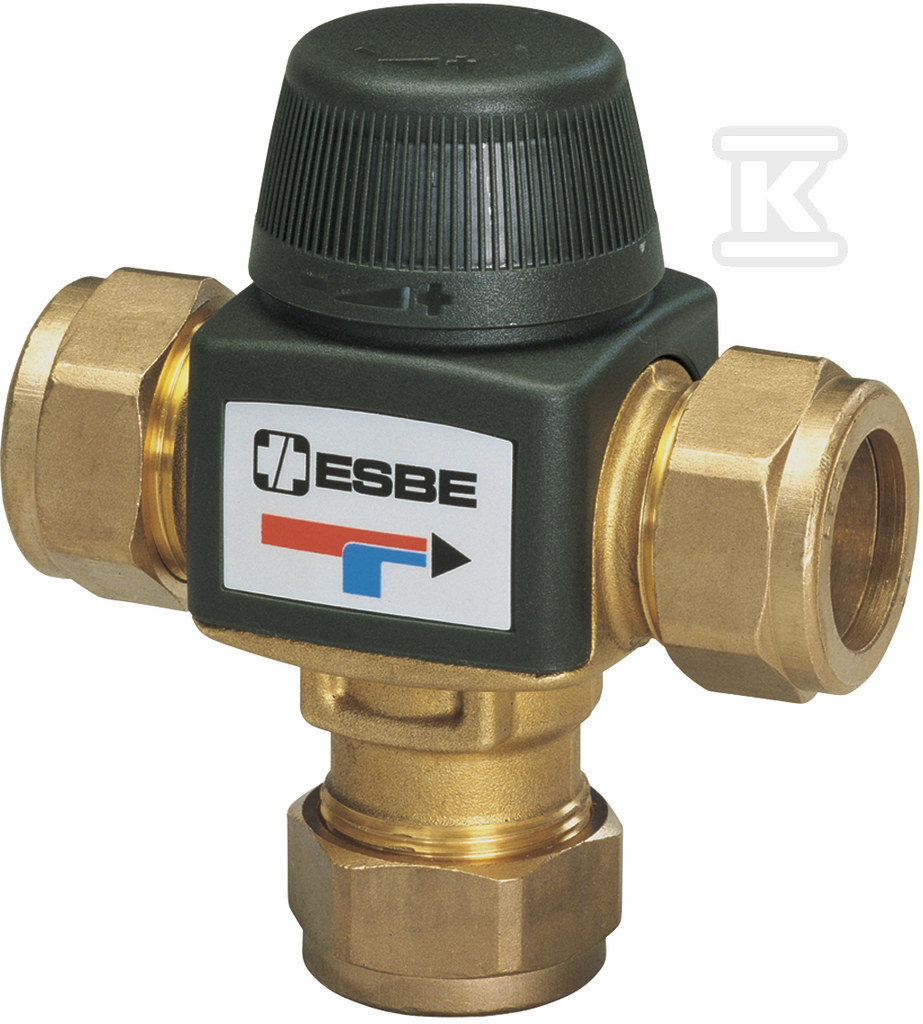 Termostatyczny zawór mieszający VTA313, regulator temperatury 30-70oc, KVS 1.5, 22mm CPF 31050500 - obrazek 1