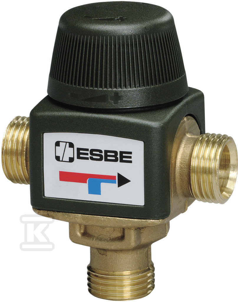 Termostatyczny zawór mieszający VTA312, regulator temperatury 35-60oc, KVS 1.2, 1/2 cala zewnętrzny 31050200 - obrazek 1