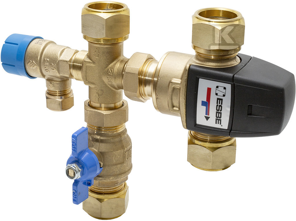 Termostatyczna grupa bezpieczeństwa ESBE VMB523 45-65°C CPF28-3,2 0,9MPA 31510100 - obrazek 1