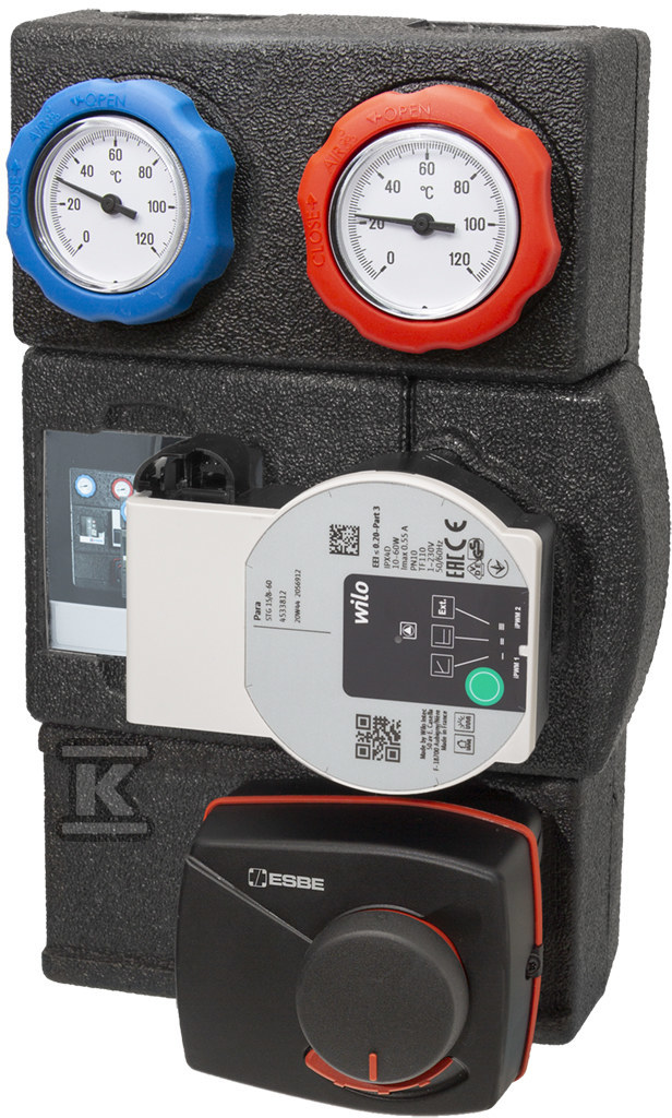 Grupa pompowa GRA311 z zaworem mieszającym i siłownikiem ESBE ARA661+VRG438-DN20 z pompą Wilo PARA STG 15/8 61043600 - obrazek 1