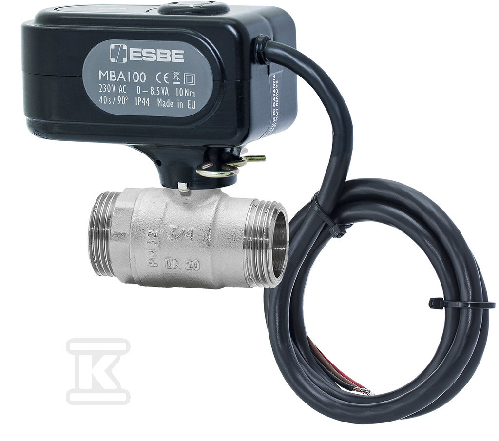 Zawór kulowy z napędem elektrycznym ESBE MBA122 G 3/4 cala mm 230VAC 2-P 10NM 43101100 - obrazek 1