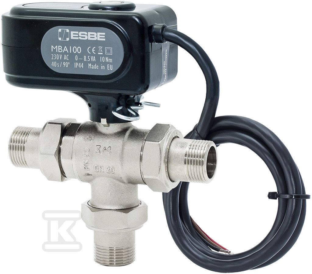 Zawór kulowy z napędem elektrycznym ESBE MBA132 G 3/4 cala MMM WA 230VAC 2-P 10NM 43102700 - obrazek 1