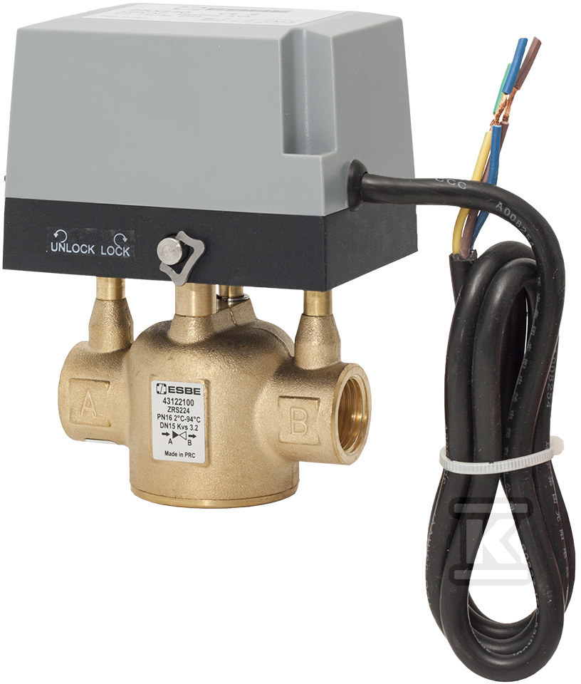 Zawór strefowy z napędem elektrycznym ESBE ZRS224 230VAC 2-P 15-3.2 G 1/2 cala 43122100 - obrazek 1