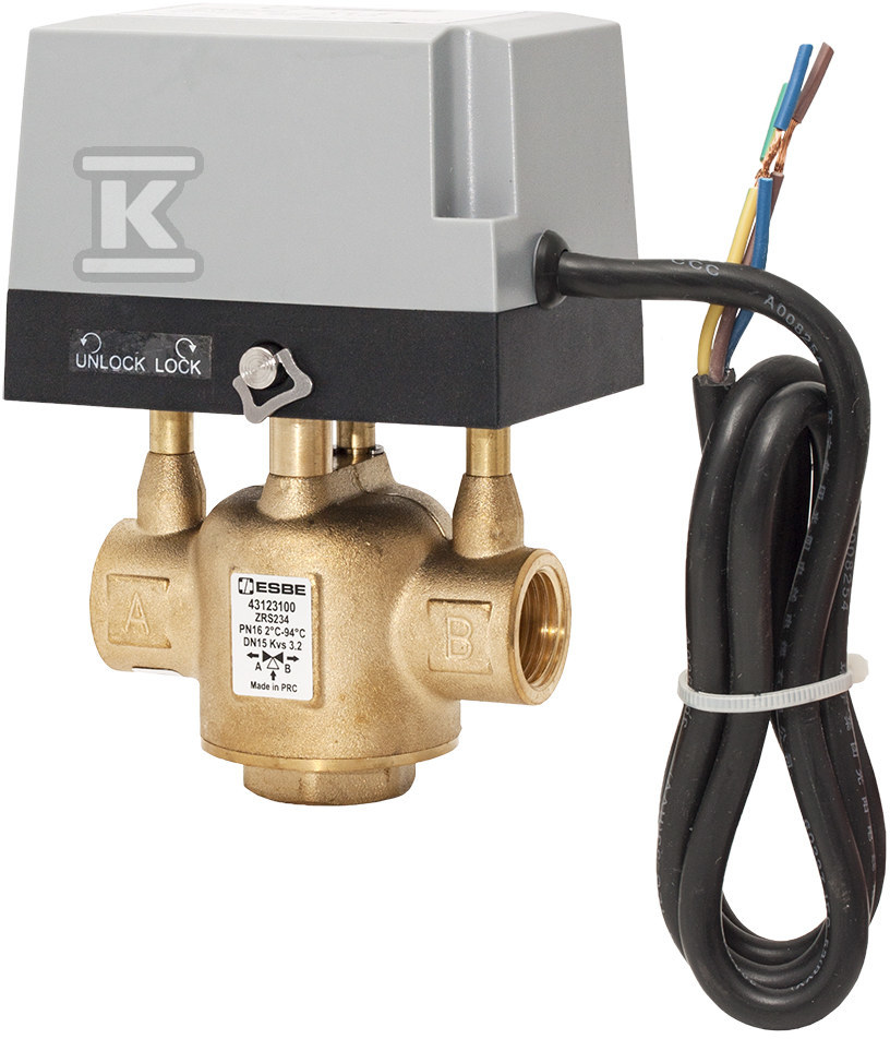 Zawór strefowy z napędem elektrycznym ESBE ZRS234 230VAC 2-P 15-3.2 G 1/2 cala 43123100 - obrazek 1