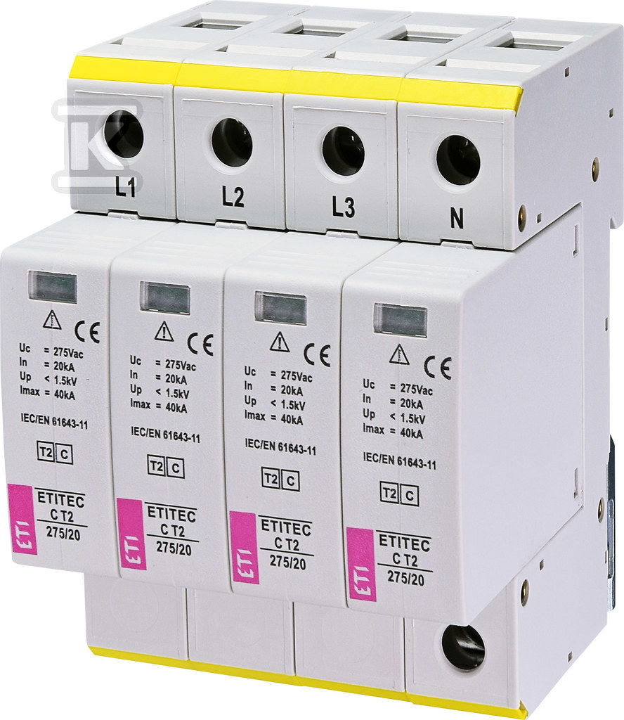 Ogranicznik przepięć T2 (C) ETITEC C T2 275/20 4+0 002440395 - obrazek 1