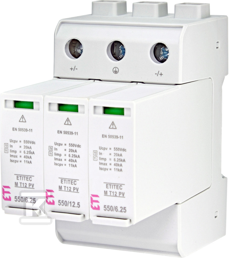 Ogranicznik przepięć T1, T2 (B, C) do systemów PV ETITEC M T12 PV 1100/12,5 Y 002440511 - obrazek 1