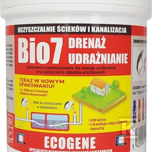 Preparat BIO7 DRENAŻ UDRAŻNIANIE 800G do studni chłonnych, drenażu i kanalizacji BIO7-218594 Preparat BIO7 DRENAŻ UDRAŻNIANIE 800G do studni chłonnych, drenażu i kanalizacji BIO7-218594