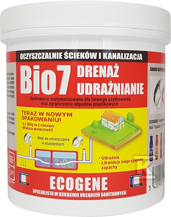 Preparat BIO7 DRENAŻ UDRAŻNIANIE 800G do studni chłonnych, drenażu i kanalizacji BIO7-218594 - obrazek 1